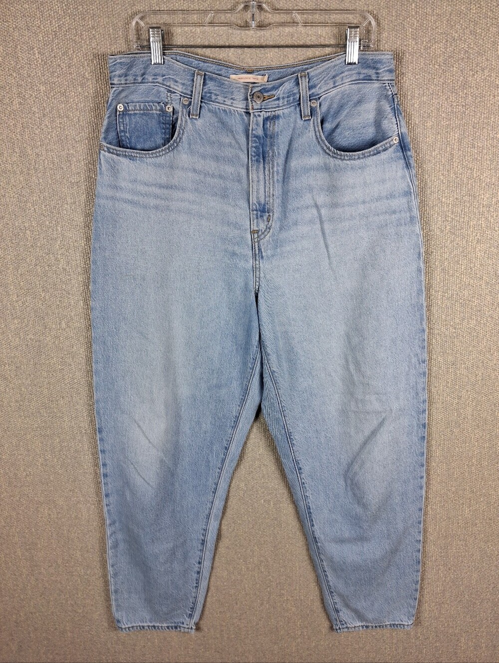 Levi's High Loose Taper Jeans Size 31 Blue Denim Light Wash Relaxed Fit Stretch